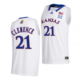 Zach Clemence Jersey Kansas Jayhawks 2021-22 College Basketball Home Jersey - White